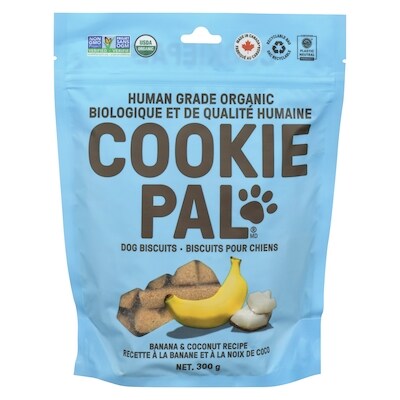 Cookie Pal Human Grade Organic Dog Treats, Banana & Coconut Recipe, Non-GMO and Simple Ingredients 300 g, $3.16/100g