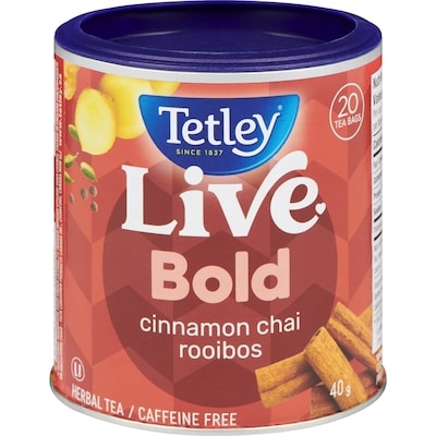 Tetley Herbal Tea Live Bold Cinnamon Chai Rooibos 20 ea, $0.25/1ea