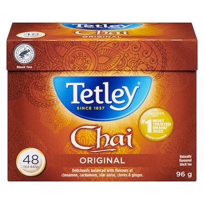 Tetley Naturally Flavoured Black Tea Chai Original 48 ea, $0.21/1ea