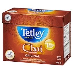 Tetley Naturally Flavoured Black Tea Chai Original - 48 ea | Zehrs