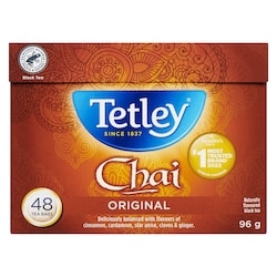 Tetley Naturally Flavoured Black Tea Chai Original - 48 ea | Zehrs
