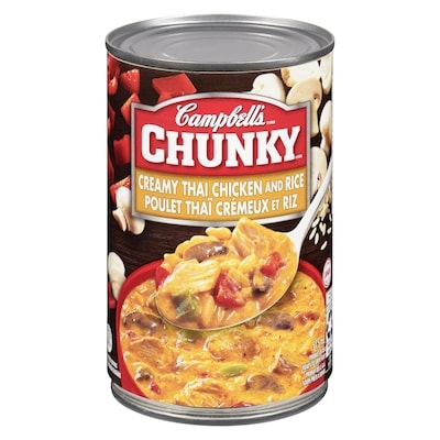 Campbell’s Chunky soupe prête à servir poulet thaï crémeux et riz 515 ml, 0,44 $/100ml