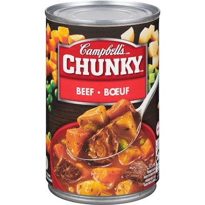 Campbell's Chunky Beef 515 ml, $0.67/100ml