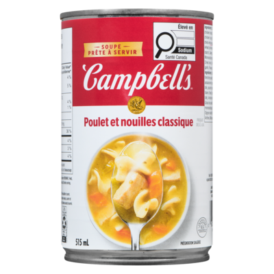Bol de soupe poulet et nouilles prêt-à-servir