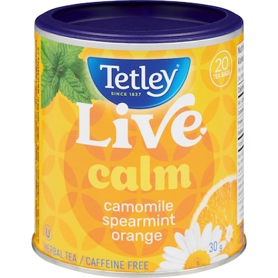 Tetley Herbal Tea Live Calm Camomile Spearmint Orange 20 ea, $0.25/1ea