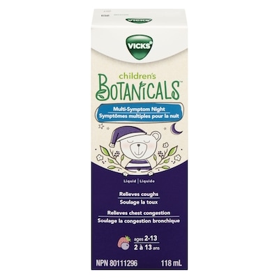Vicks Botanicals phytotherapie toux symptomes multiples nuit 118 ml, 12,70 $/100ml