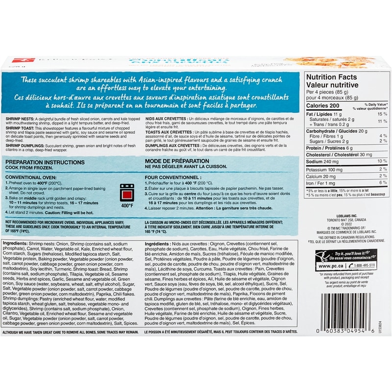 Crispy Shrimp Fine Hors D'Oeuvre Trio