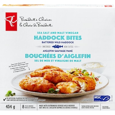 President's Choice Sea Salt and Malt Vinegar Haddock Bites 454 g, $2.64/100g
