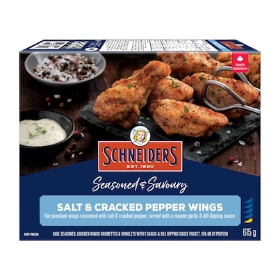 Schneiders Salt & Cracked Pepper Chicken Wings 615 g, $1.63/100g