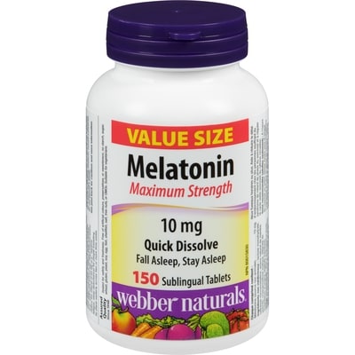 Webber Naturals Melatonin Maximum Strength 10 Mg Value Size 150 ea, $0.10/1ea