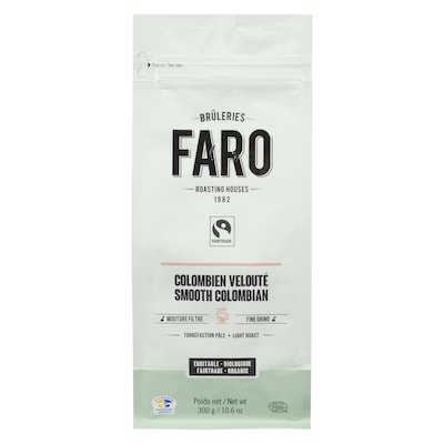 Bruleries Faro Café moulu, Colombien velouté 300 g, 5,33 $/100g