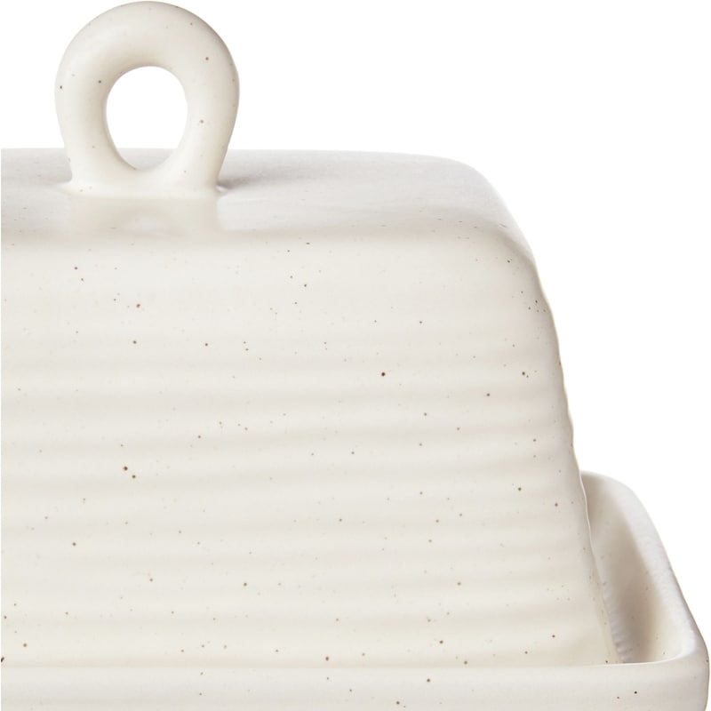 Ribbed Speckle Butter Dish