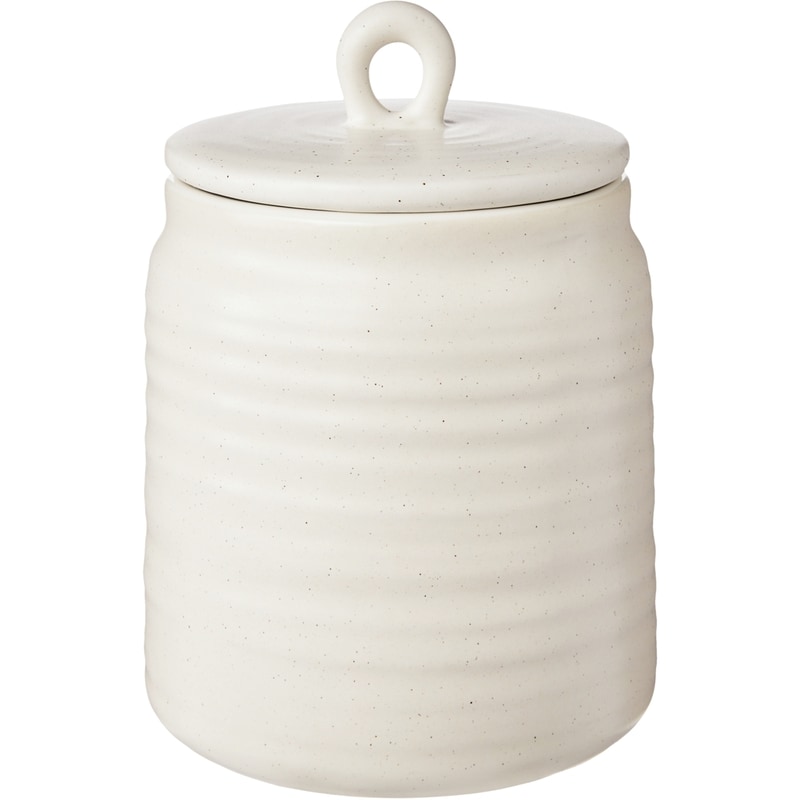 Small Ribbed Speckle Canister