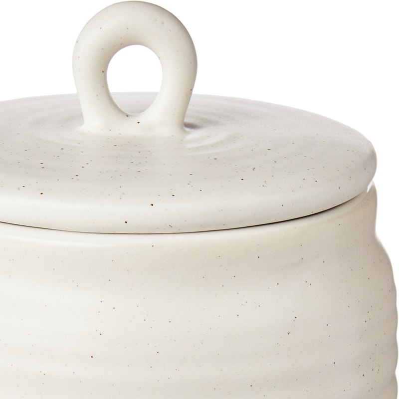 Small Ribbed Speckle Canister