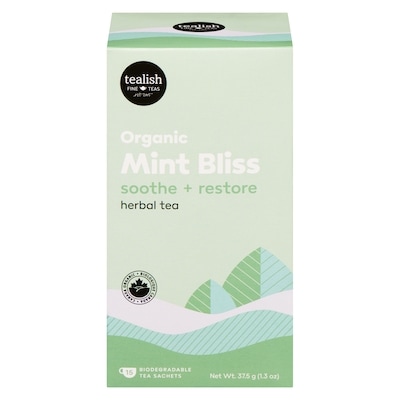 Tealish Herbal Tea Organic Mint Bliss 37.5 g, $29.31/100g
