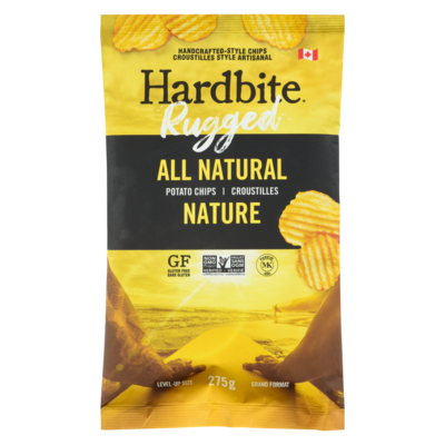 Hardbite Rugged croustilles style artisanal croustilles nature grand format 275 g, 2,36 $/100g