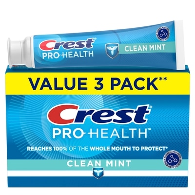 Crest Pro Health Toothpaste Clean Mint, 3 Pack 390 ml, $2.69/100ml