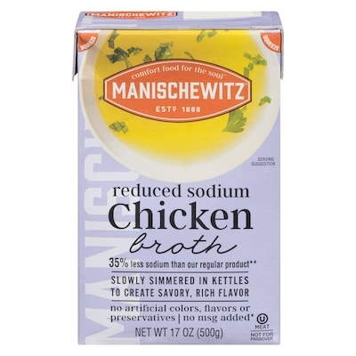 Manischewitz Chicken Broth Reduced Sodium 500 g, $1.20/100g
