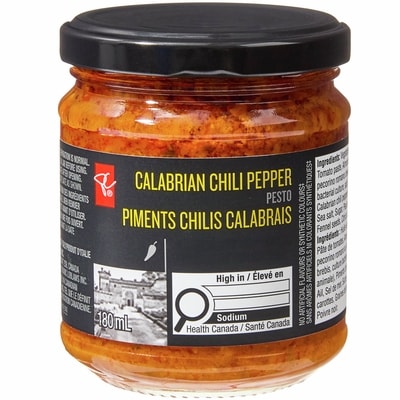 PC Collection noire Pesto de piments chilis calabrais 180 ml, 3,33 $/100ml
