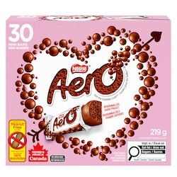 Aero Aero Mini-barres Saint-Valentin, chocolat au lait 219 g, 4,57 $/100g