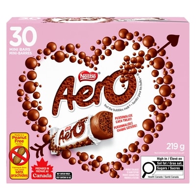 Aero Aero Mini-barres Saint-Valentin, chocolat au lait 219 g, 4,57 $/100g