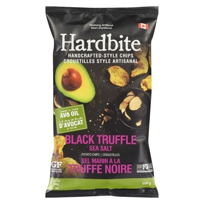 Hardbite Handcrafted-Style Chips Black Truffle Sea Salt Potato Chips 128 g, $4.00/100g