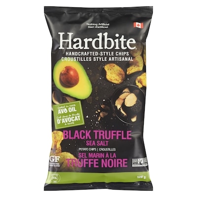 Hardbite Croustilles style artisanal croustilles sel marin à la truffe noire 128 g, 4,00 $/100g