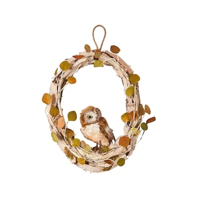 null 21-inch Oval wreath- Owl & Eucalyptus  1 ea, $39.00/1ea