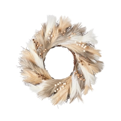 null 22-inch Ivory Twigs & Grasses wreath   1 ea, $39.00/1ea