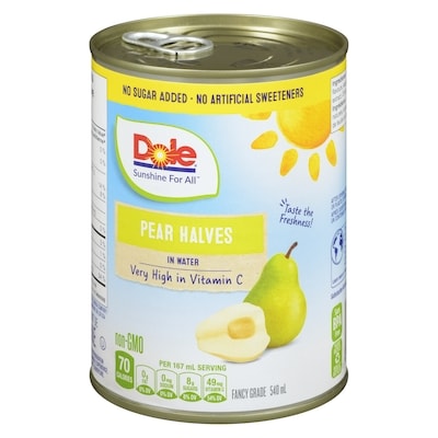 Dole Pear Halves In Water 540 ml, $0.65/100ml