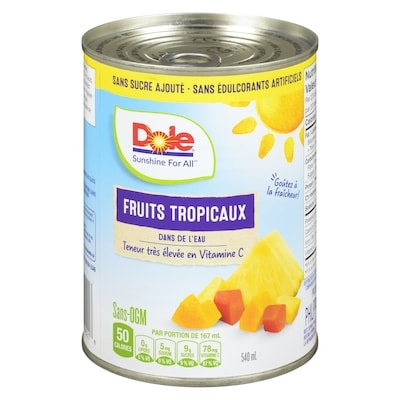 Dole Fruits tropicaux dans de l'eau 540 ml, 0,89 $/100ml
