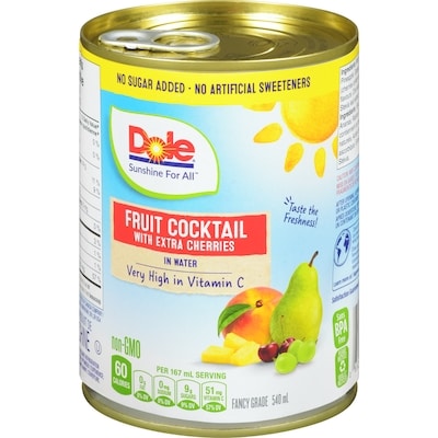 Dole Fruit Cocktail With Extra Cherries In Water 540 ml, $0.89/100ml