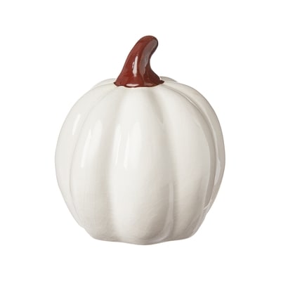 null 6-inch Medium  Ceramic Pumpkins -  Ivory  1 ea, $6.00/1ea