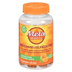 Metamucil Fibres gelifies orange sans sucre ajoute 72 ea, 0,32 $/1ch