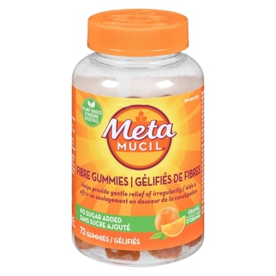 Metamucil Fibres gelifies orange sans sucre ajoute 72 ea, 0,40 $/1ch