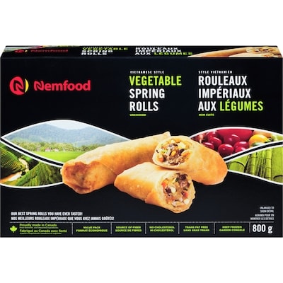 Nem Food Rouleaux de impériaux aux légumes, Non cuits 800 g, 1,25 $/100g