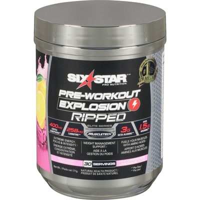 Six Star Elite Series Pre-Workout Explosion Ripped Pink Lemonade 171 g, $19.58/100g