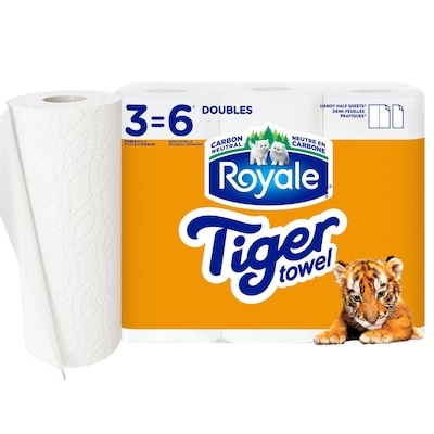 Royale Tiger Strong Paper Towel, 3 Equal 6 Rolls, 98 Sheets per Roll 3x98.0 ea, $3.83/1ea