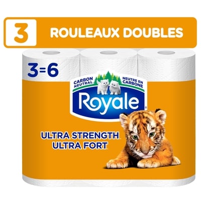 Royale Essuie-tout Tiger Towel, 3 équiv. à 6 roul., 98 feuilles par rouleau 3x98.0 ea, 4,33 $/1ch