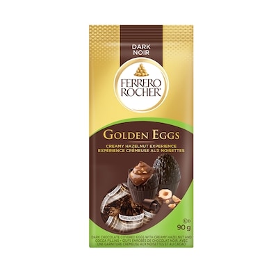 FERRERO ROCHER Golden Eggs, Dark Chocolate covered eggs with creamy hazelnut & cocoa filling, 10 Chocolates 90 g, $6.11/100g