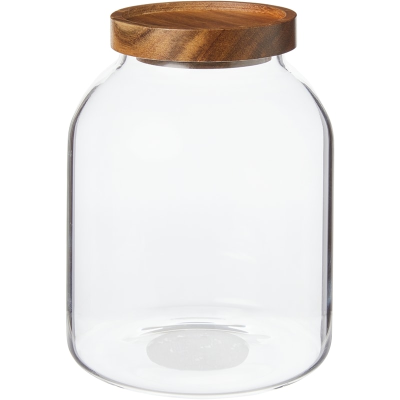 Small Glass Canister with Acacia Lid