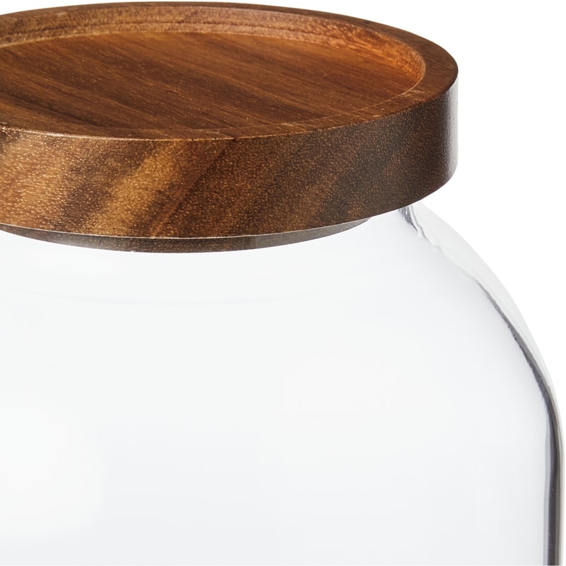 Small Glass Canister with Acacia Lid