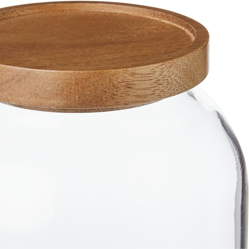 Large Glass Canister with Acacia Lid