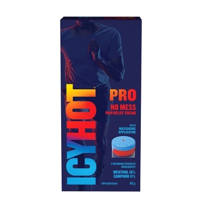 Icy Hot Pro No Mess Pain Relief Cream, Menthol 16%, Camphor 11% 85 g, $19.99/100g