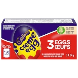 Cadbury Friandise Creme Eggs au chocolat au lait avec centre en fondant 102 g, 3,43 $/100g