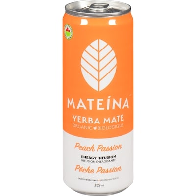 MATEINA Yerba Mate Energy Infusion Peach Passion Organic 355 ml, $1.26/100ml