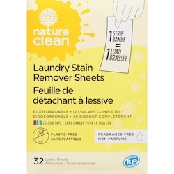 Nature Clean Laundry Stain Remover Sheets Fragrance-Free 32 ea, $0.31/1ea