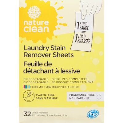 Nature Clean Laundry Stain Remover Sheets Fragrance-Free 32 ea, $0.31/1ea