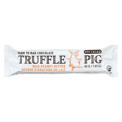 Truffle Pig Direct Fair Trade Chocolate Truffle Bar Milk Peanut Butter 47% Cacao 40 g, $12.48/100g