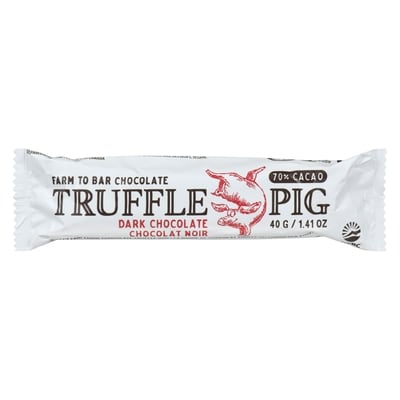 Truffle Pig Direct Fair Trade Chocolate Truffle Bar Dark Chocolate 70% Cacao 40 g, $12.48/100g